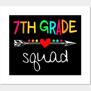 7th Grade Squad Seventh Teacher Student Team Back To School Shirt Posters and Art